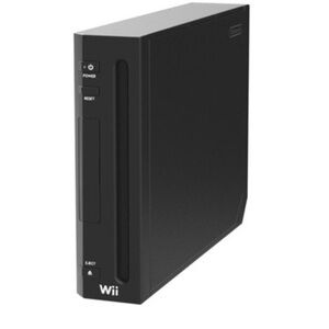 Nintendo Wii Black Console with Two Controllers